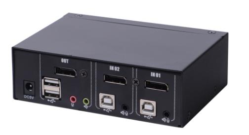 AS-21DPA (2 ports Display Port KVM switch, Single-monitor)