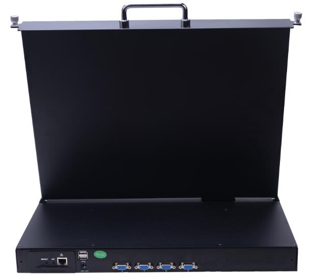 AS-7104ULR-I (Single Rail, VGA Series 17” LCD KVM Switch 4 Ports , IP Function Optional)