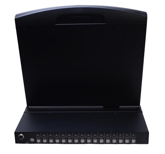 AS-7116HLS  (Single Rail, 17” HDMI LCD KVM Switch 16 Ports)