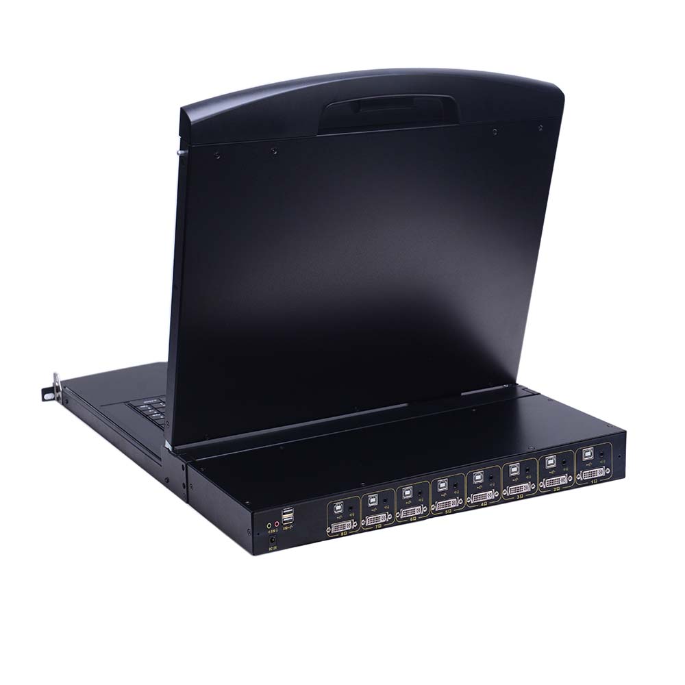 AS-7108DLS (Single Rail, 17” DVI LCD KVM Switch)